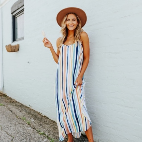 Sadie & Sage Dresses & Skirts - Sadie and sage Havana striped maxi dress